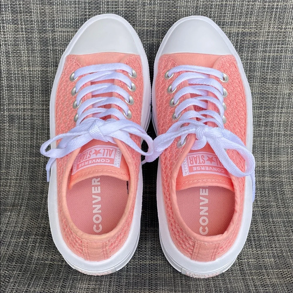 Converse All Star Move Platform Crochet 'Pink Phase' Sneakers Youth Girls size 4